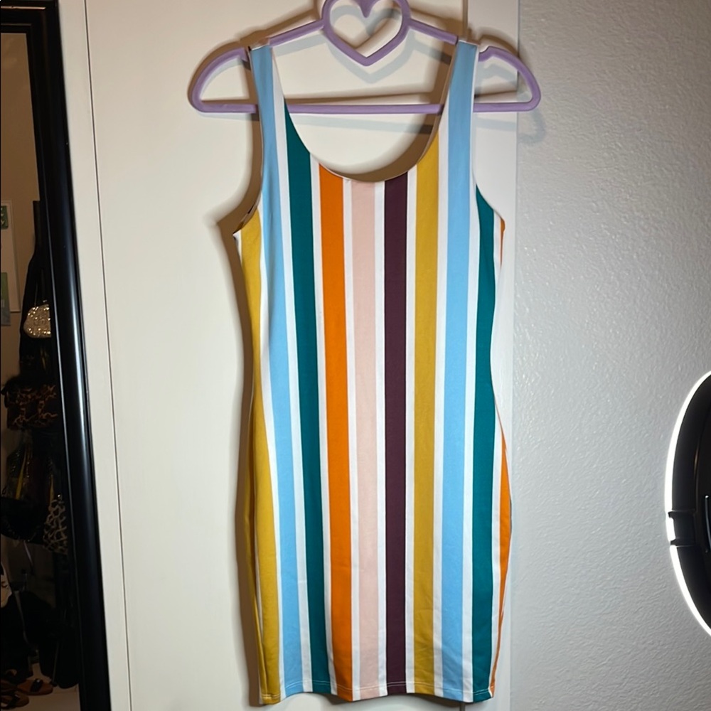 Iris Multicolor Striped Sleeveless Dress